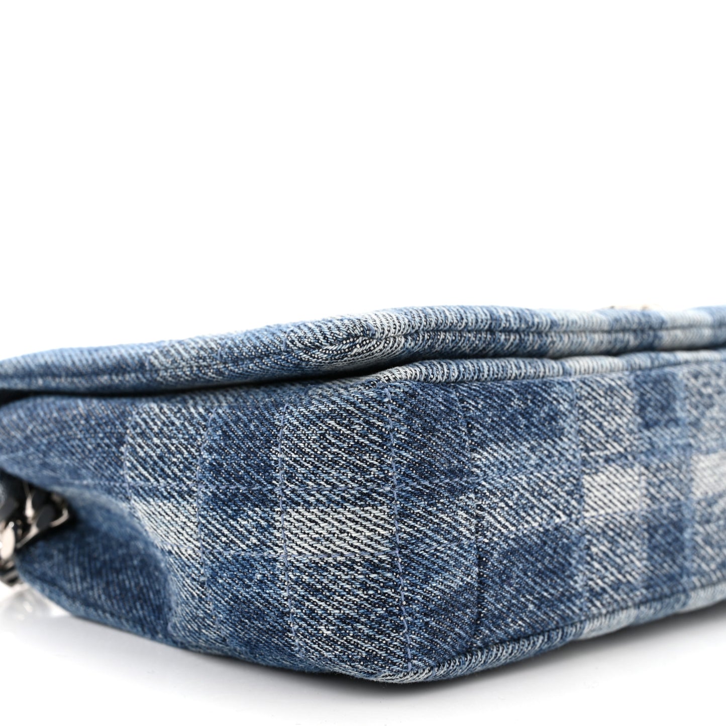 Denim Quilted Check Small Lola Bag Blue