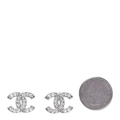 Chanel Crystal CC Earrings Silver 2 of 4