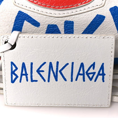 Balenciaga Agneau Graffiti All Over Classic Hardware S City White Bleu Rouge 10 of 18