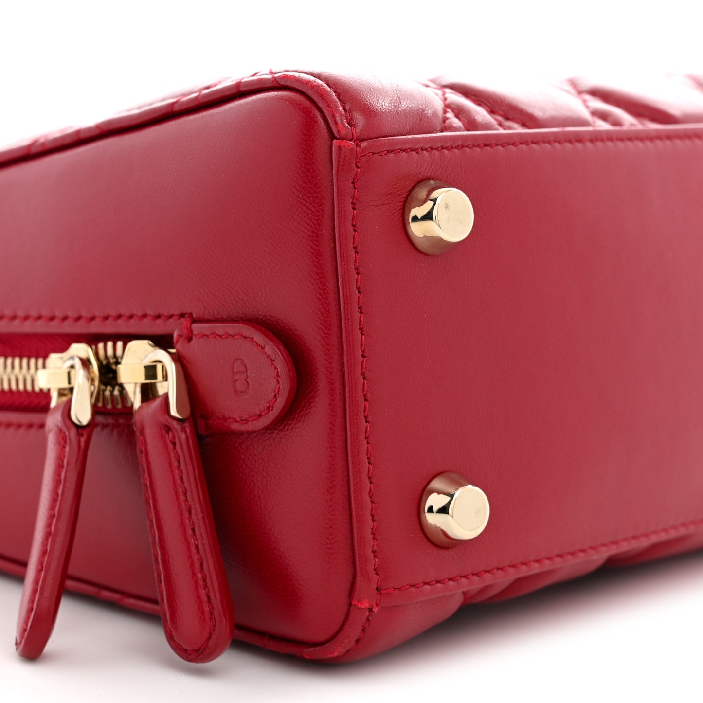 Lambskin Cannage Lily Tote Dark Red