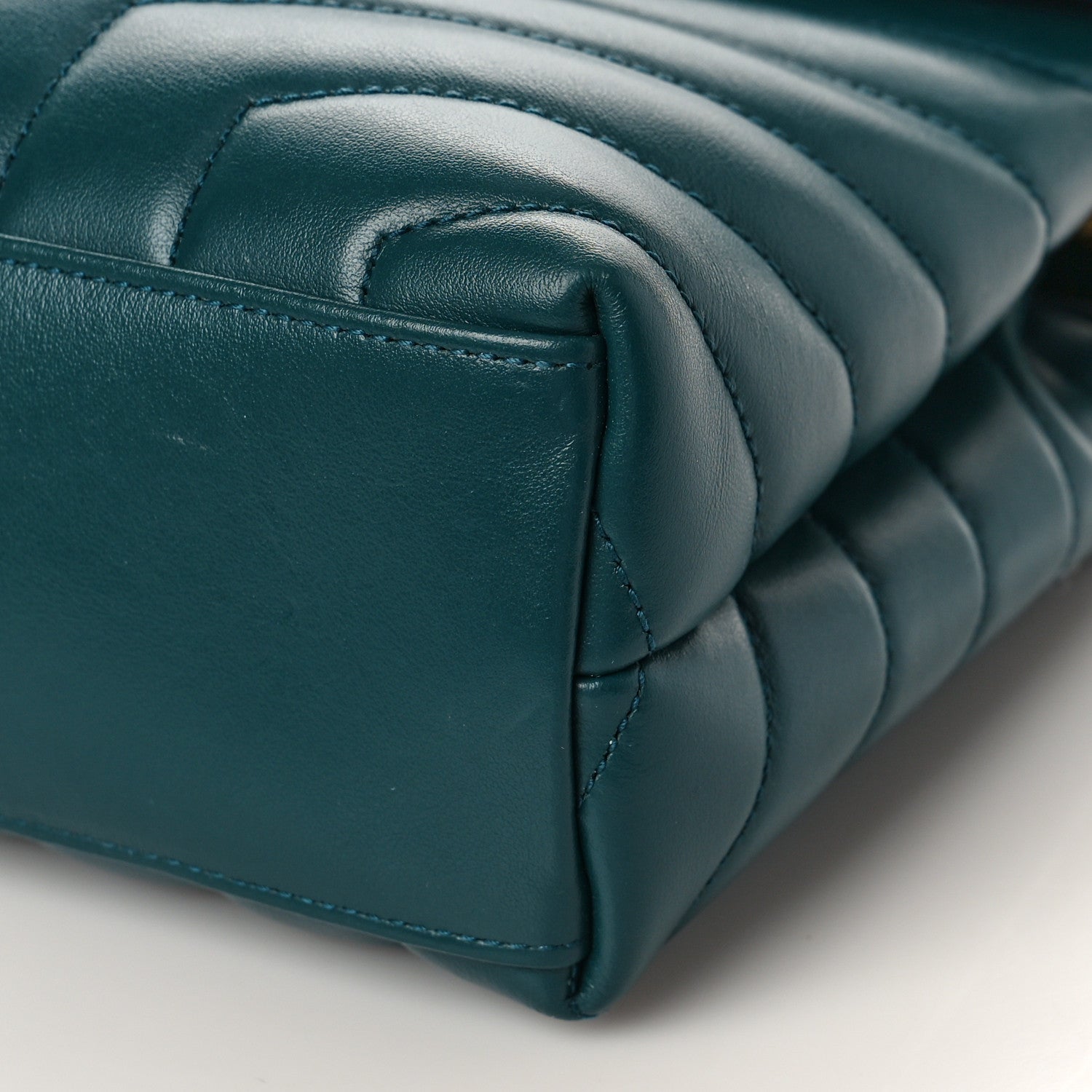 Saint Laurent Calfskin Y Quilted Monogram Small Loulou Chain Satchel Green 8 of 10
