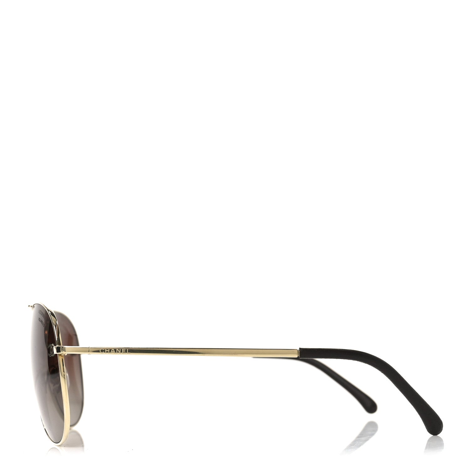 Chanel Aviator CC Sunglasses 4189-T-Q Gold 3 of 7