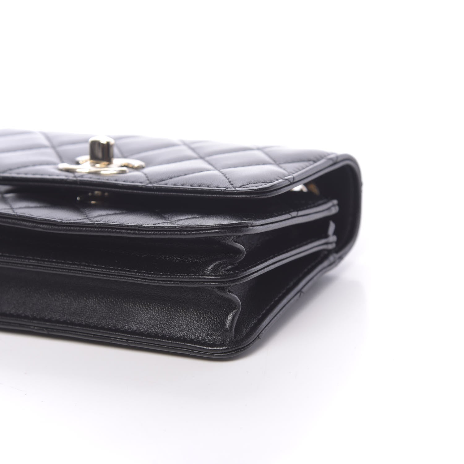 Chanel Lambskin Quilted Mini Trendy CC Wallet On Chain WOC Black 9 of 13