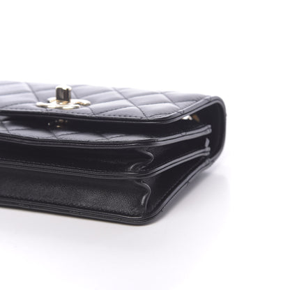 Chanel Lambskin Quilted Mini Trendy CC Wallet On Chain WOC Black 9 of 13