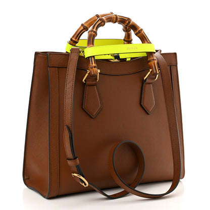 Gucci Wonka Grain Calfskin Small Diana Tote Bag Cuir Yellow Fluo 3 of 9