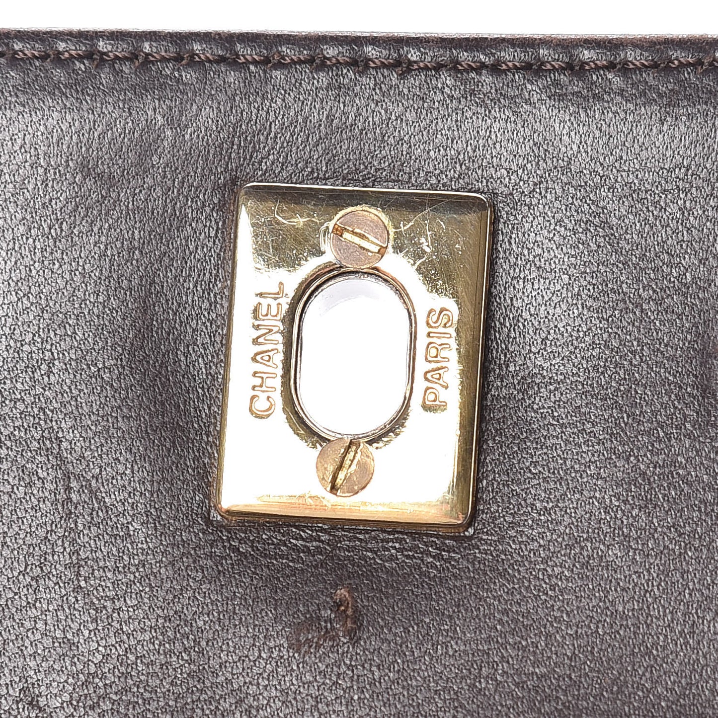 Lambskin Diamond Stitched Shoulder Bag Brown