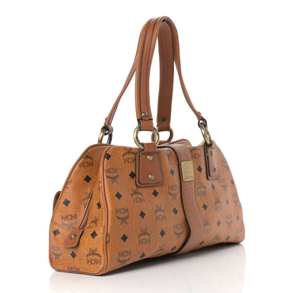 MCM Visetos Pocket Satchel Cognac 3 of 13
