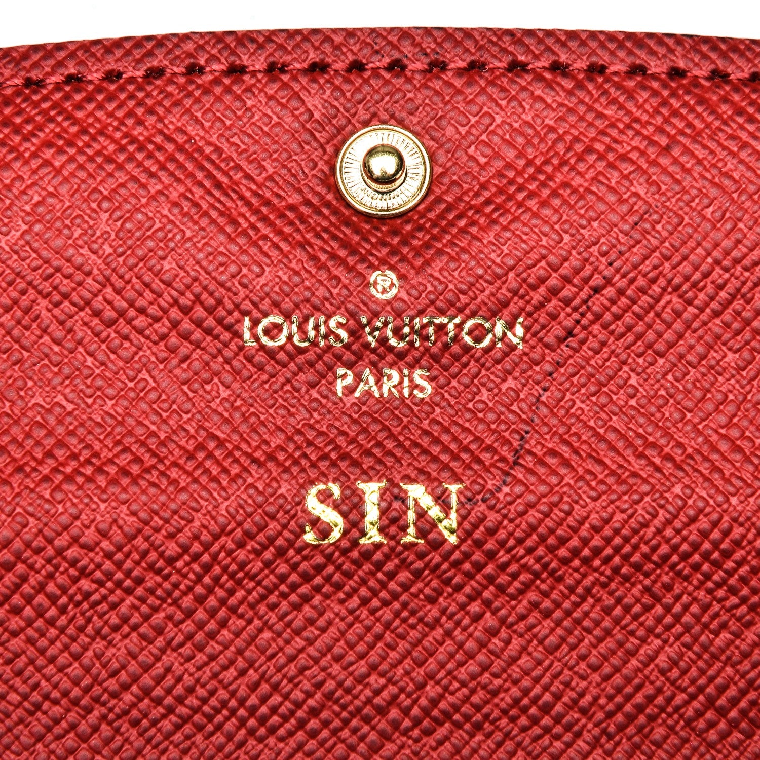 Louis Vuitton Damier Ebene Emilie Wallet Red 6 of 7