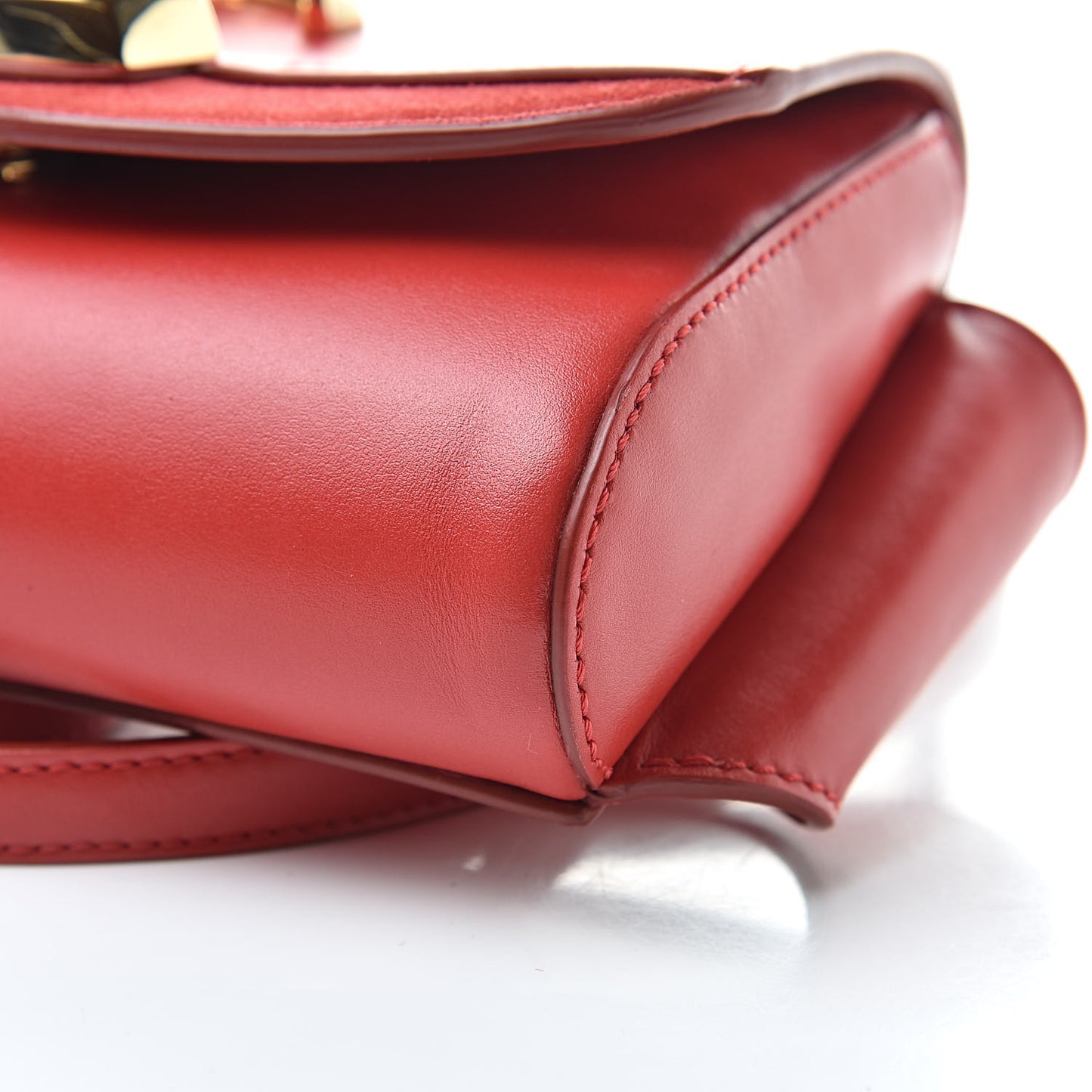 Calfskin Suede C Belt Bag Plaid Red