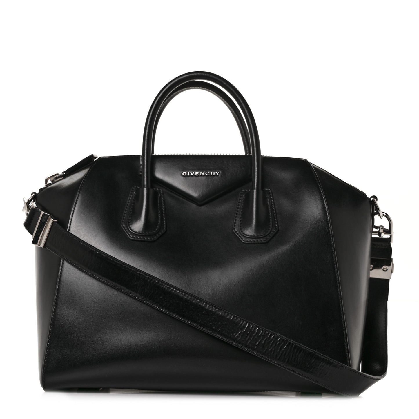 Shiny Lord Calfskin Medium Antigona Black