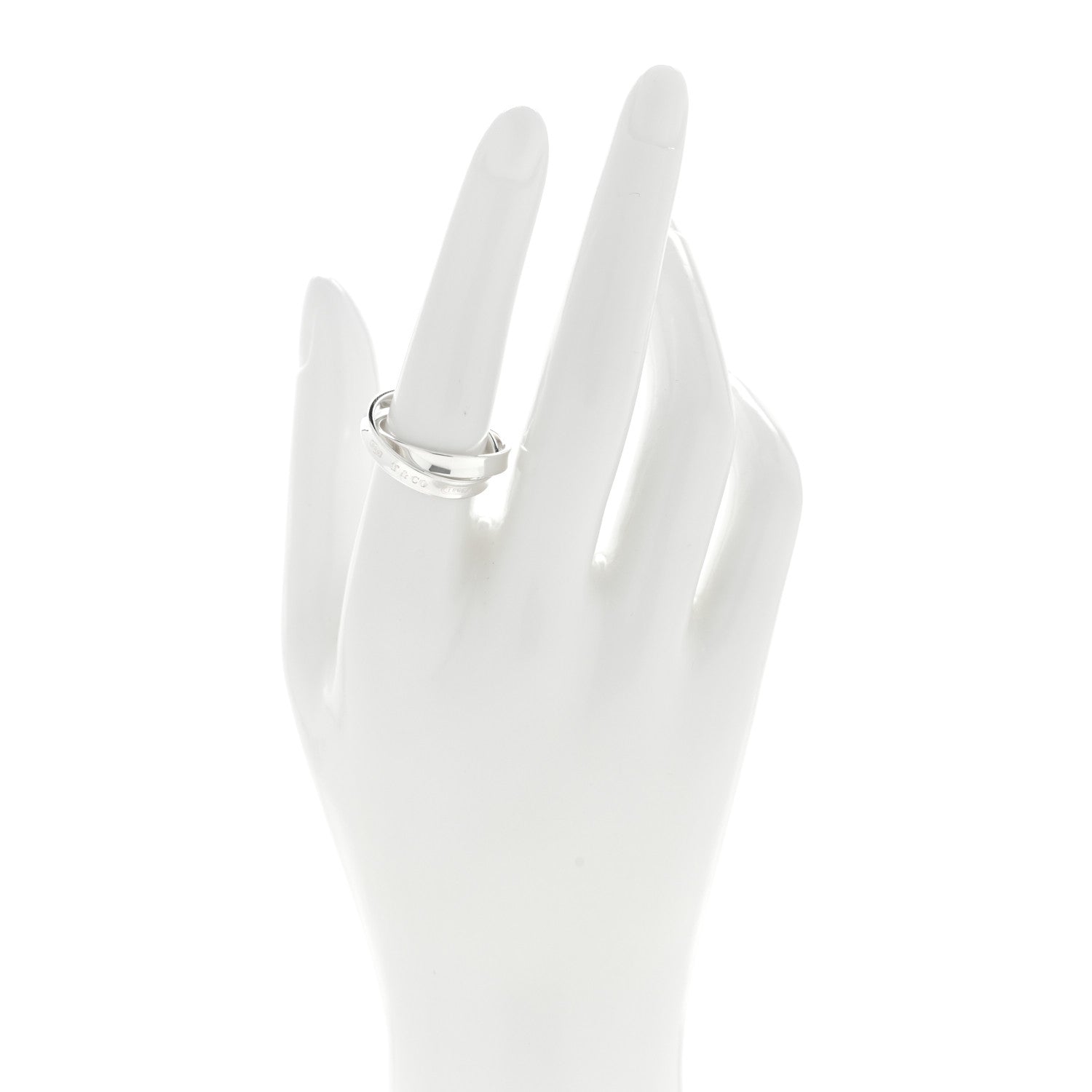 Tiffany Sterling Silver 1837 Interlocking Circles Ring 54 6.75 2 of 4