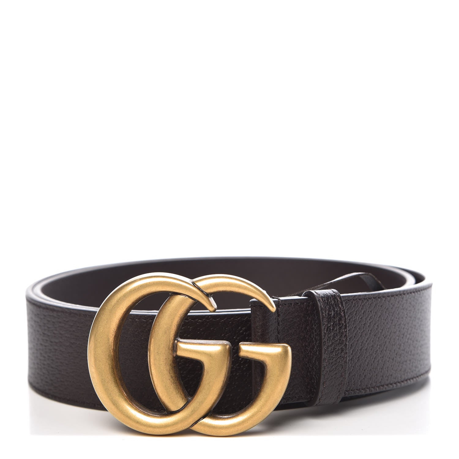 Gucci Textured Dollar Calfskin Double G 40mm Belt 95 38 Dark Cocoa 1 of 6
