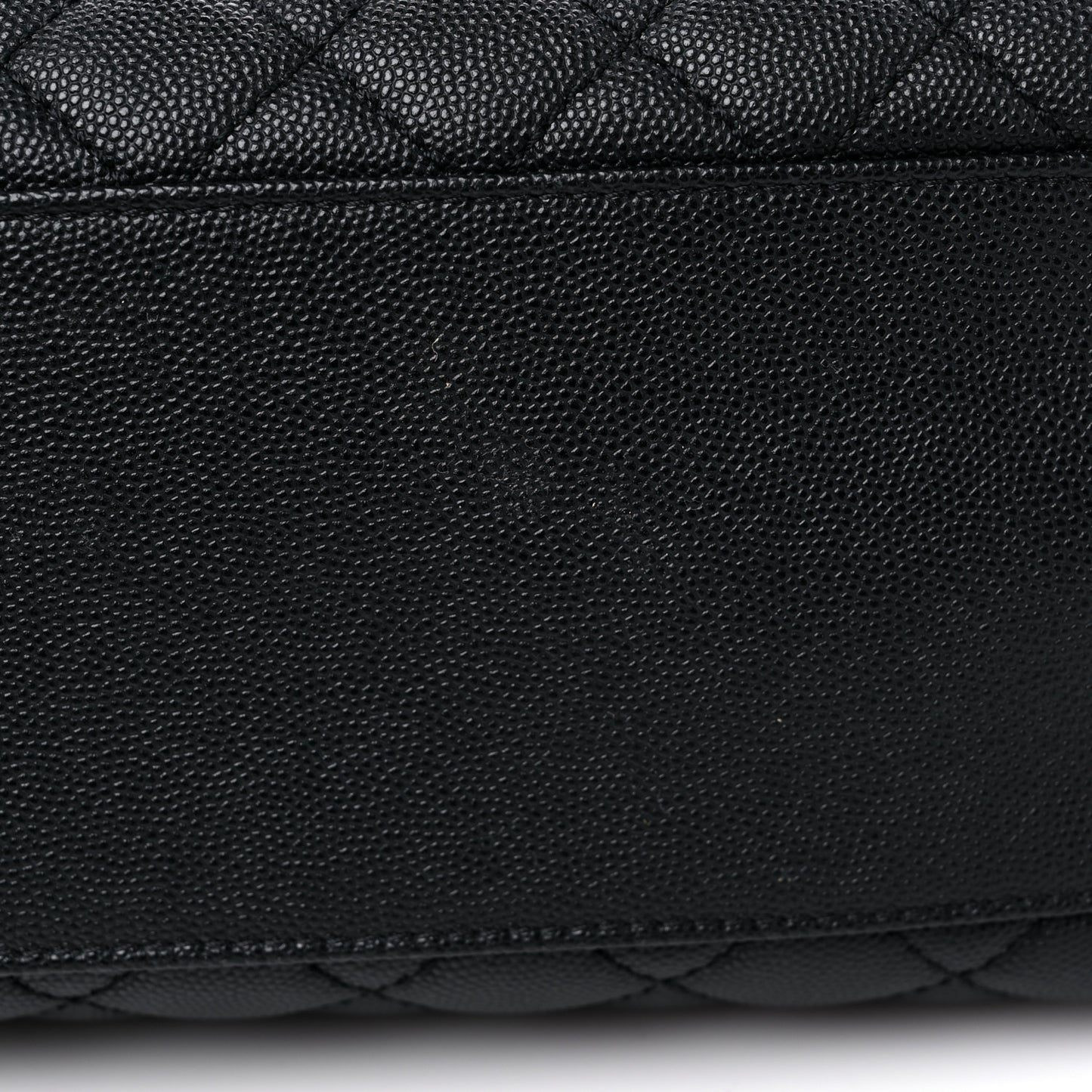 Caviar Lizard Quilted Large Coco Handle Flap Black