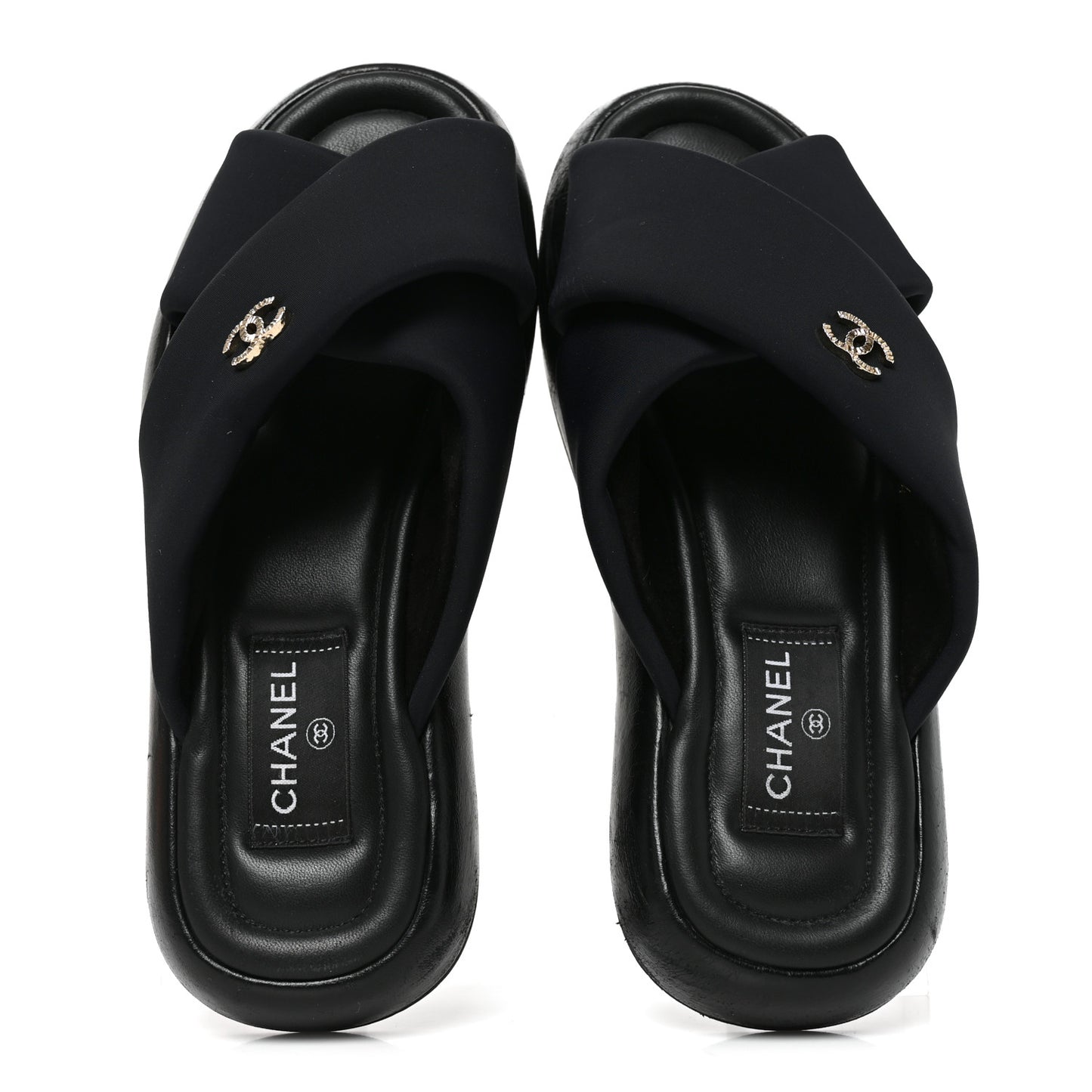 Fabric CC Mules Sandals 38 Black