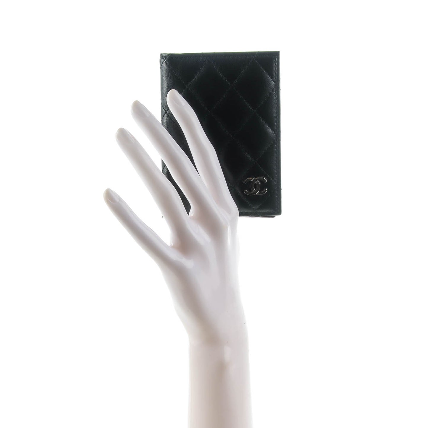 Lambskin Quilted Card Holder Wallet Black