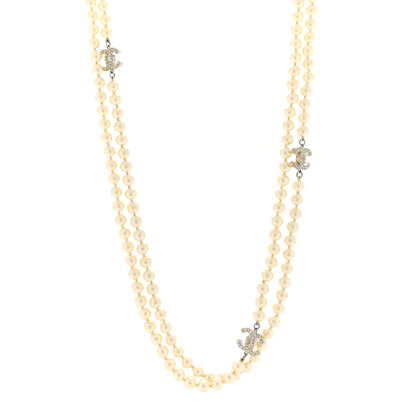 Chanel Pearl Multistrand CC Long Necklace Pearly White 1 of 4