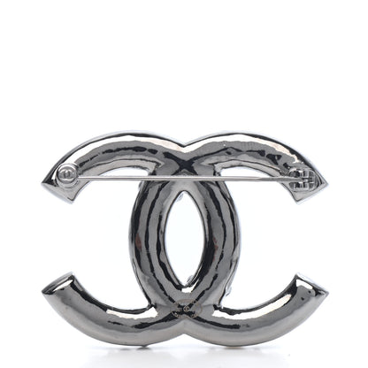 Chanel Pearl Crystal CC Brooch Silver 2 of 3