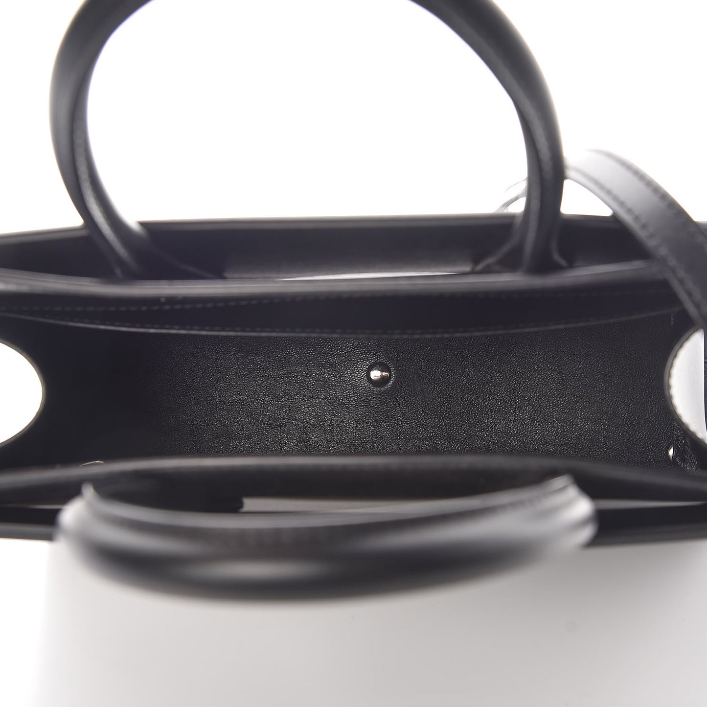 Smooth Calfskin Small Horizon Satchel Black