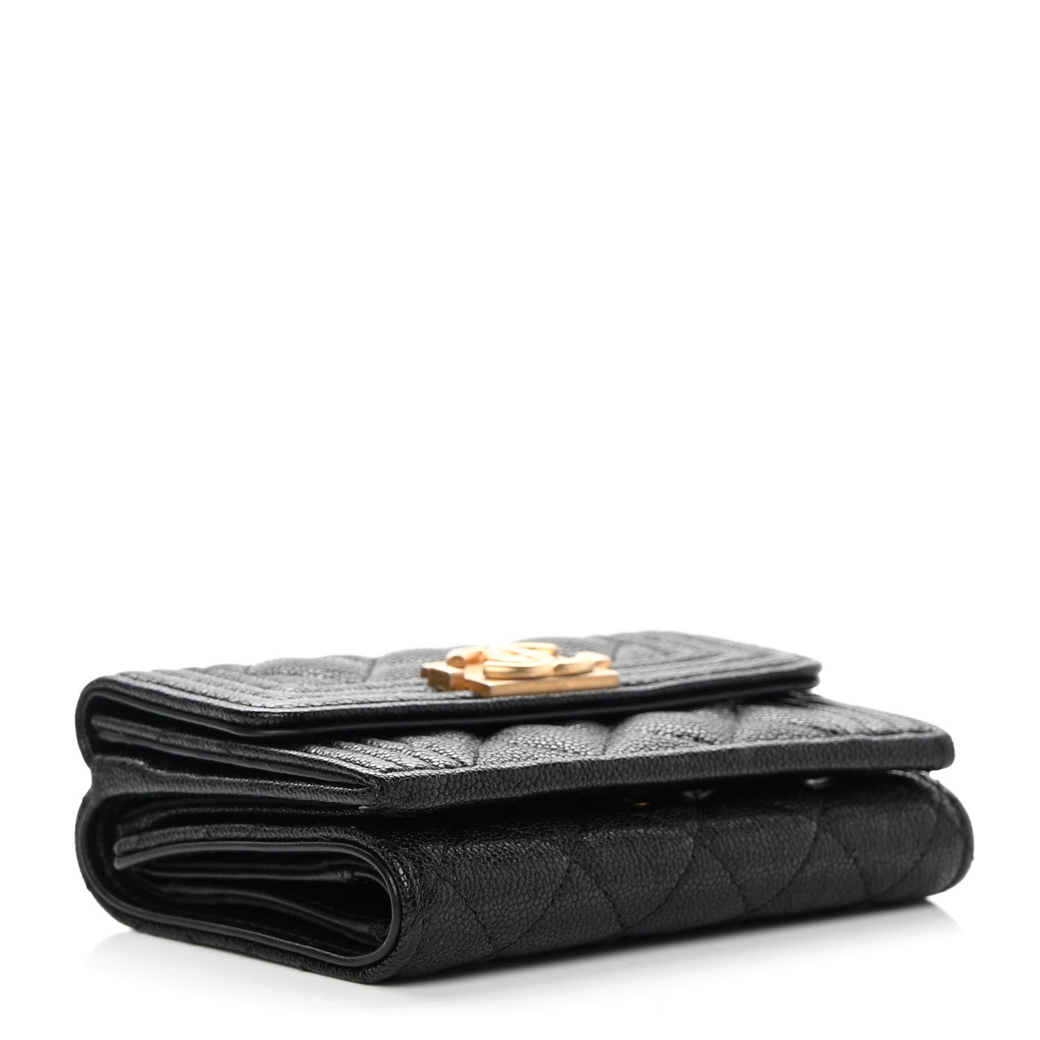 Chanel Caviar Quilted Small Boy Flap Wallet Black 4 of 11