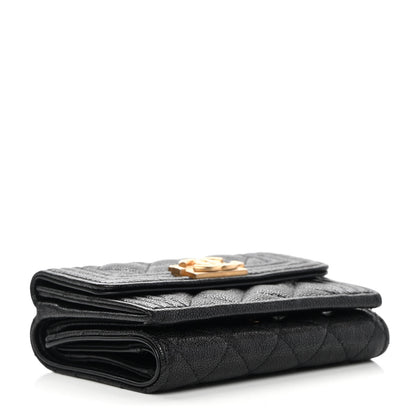 Chanel Caviar Quilted Small Boy Flap Wallet Black 4 of 11