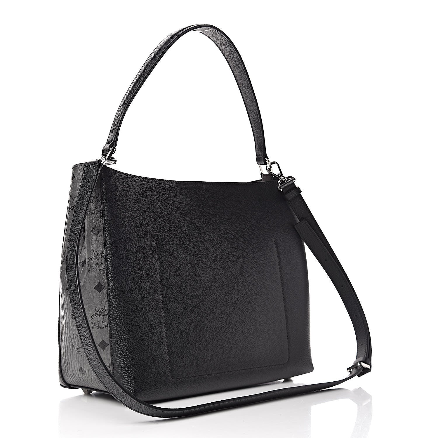 MCM Grained Calfskin Visetos Medium Sarah Hobo Black 3 of 10