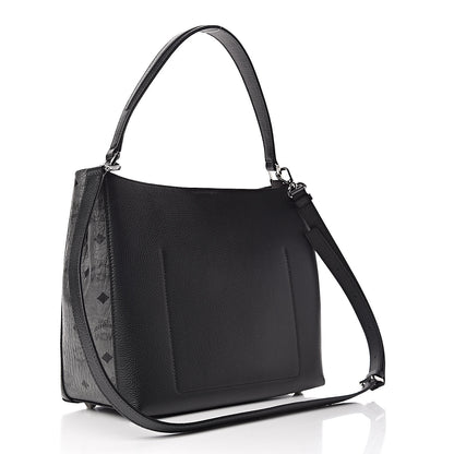 MCM Grained Calfskin Visetos Medium Sarah Hobo Black 3 of 10