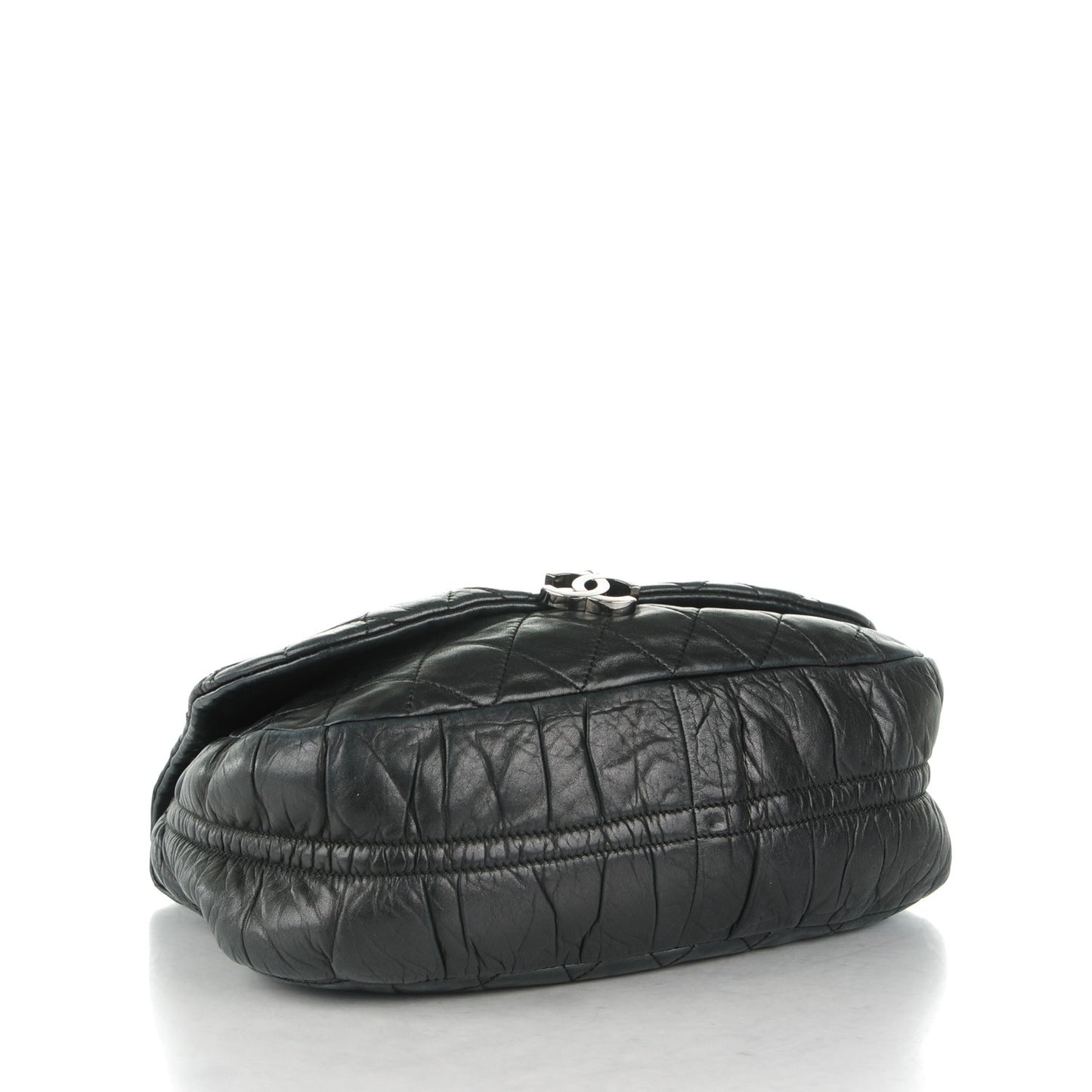 Lambskin Quilted Small Sharpei Flap Black