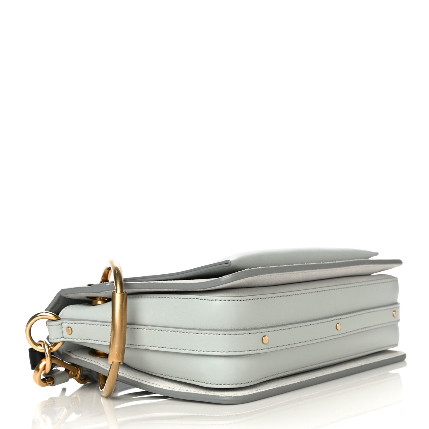 Calfskin Suede Medium Roy Bag Airy Grey