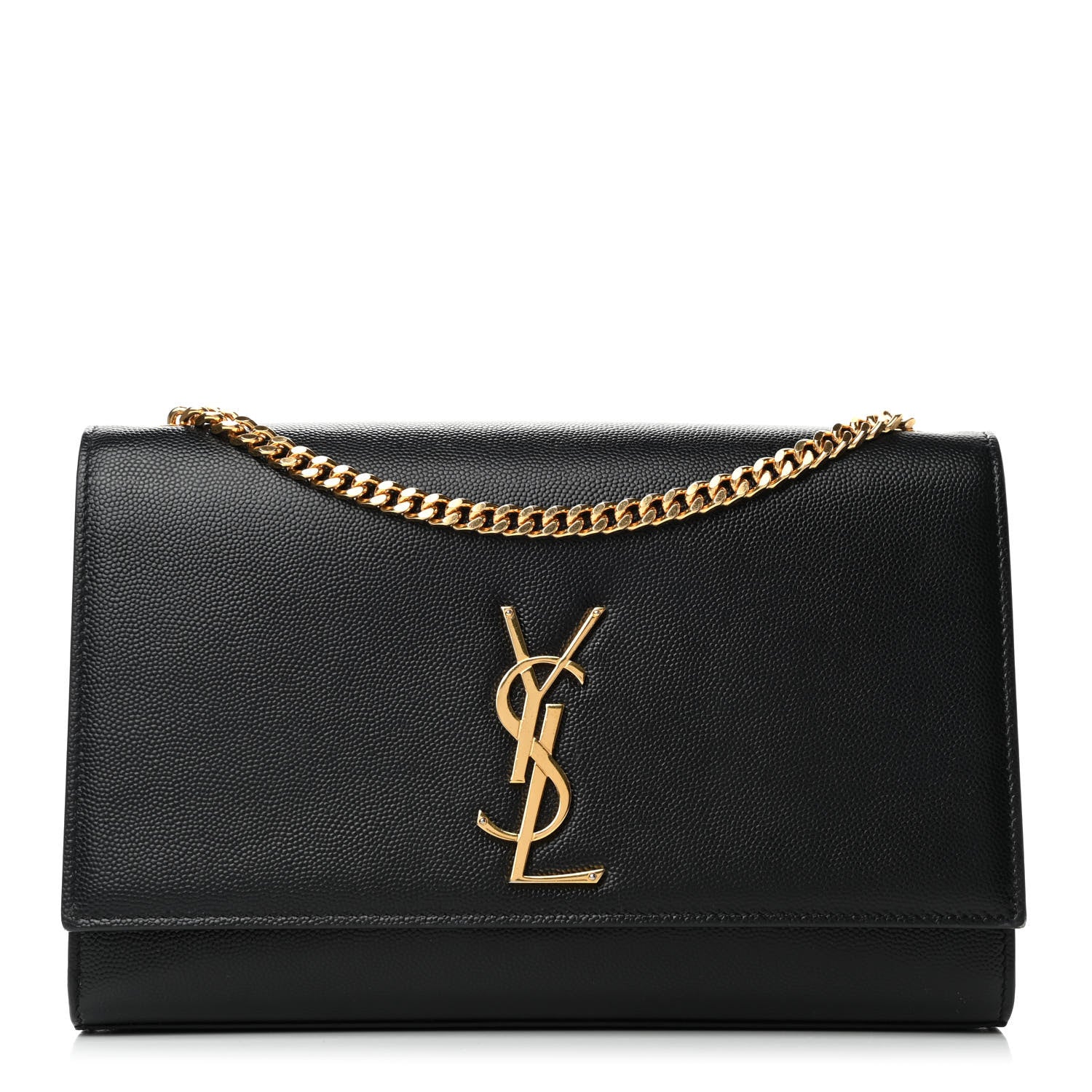 Saint Laurent Grain De Poudre Medium Classic Monogram Kate Satchel Black 1 of 5