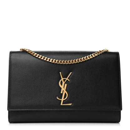 Saint Laurent Grain De Poudre Medium Classic Monogram Kate Satchel Black 1 of 5