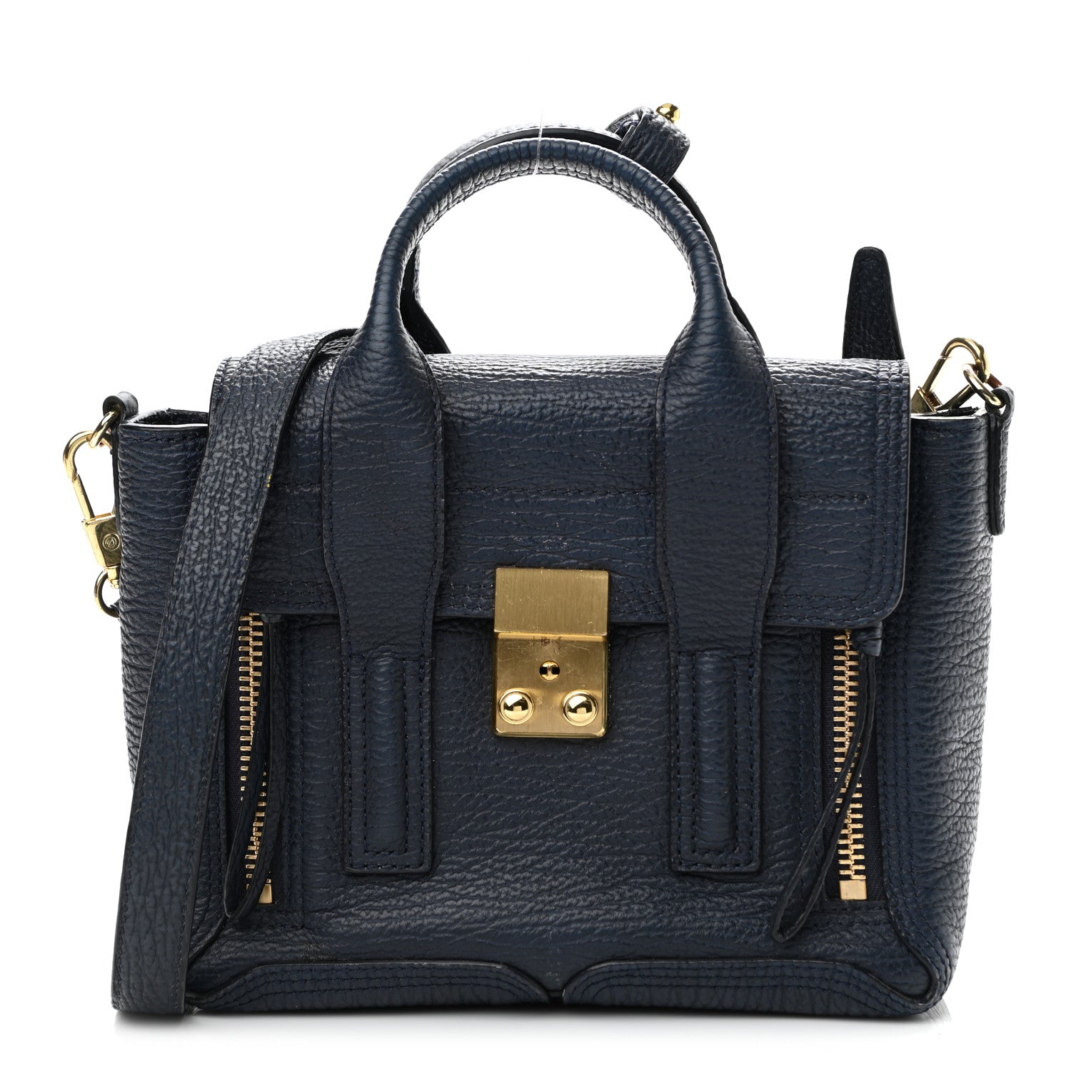 3.1 Phillip Lim Textured Calfskin Mini Pashli Satchel Ink 1 of 11
