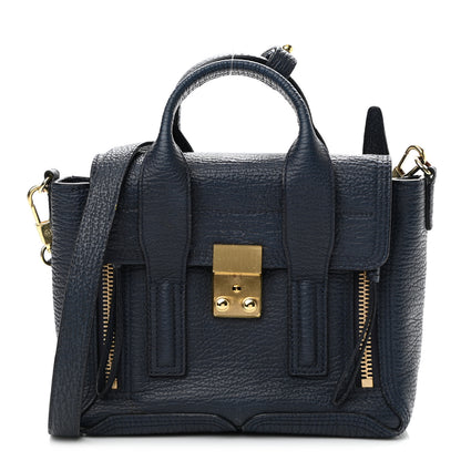 3.1 Phillip Lim Textured Calfskin Mini Pashli Satchel Ink 1 of 11