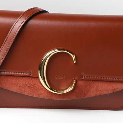 Chloe Calfskin Suede C Clutch With Chain Sepia Brown 9 of 9