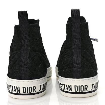Christian Dior Technical Knit Calfskin Womens Walk'N'Dior High Top Sneaker 37 Black 5 of 9