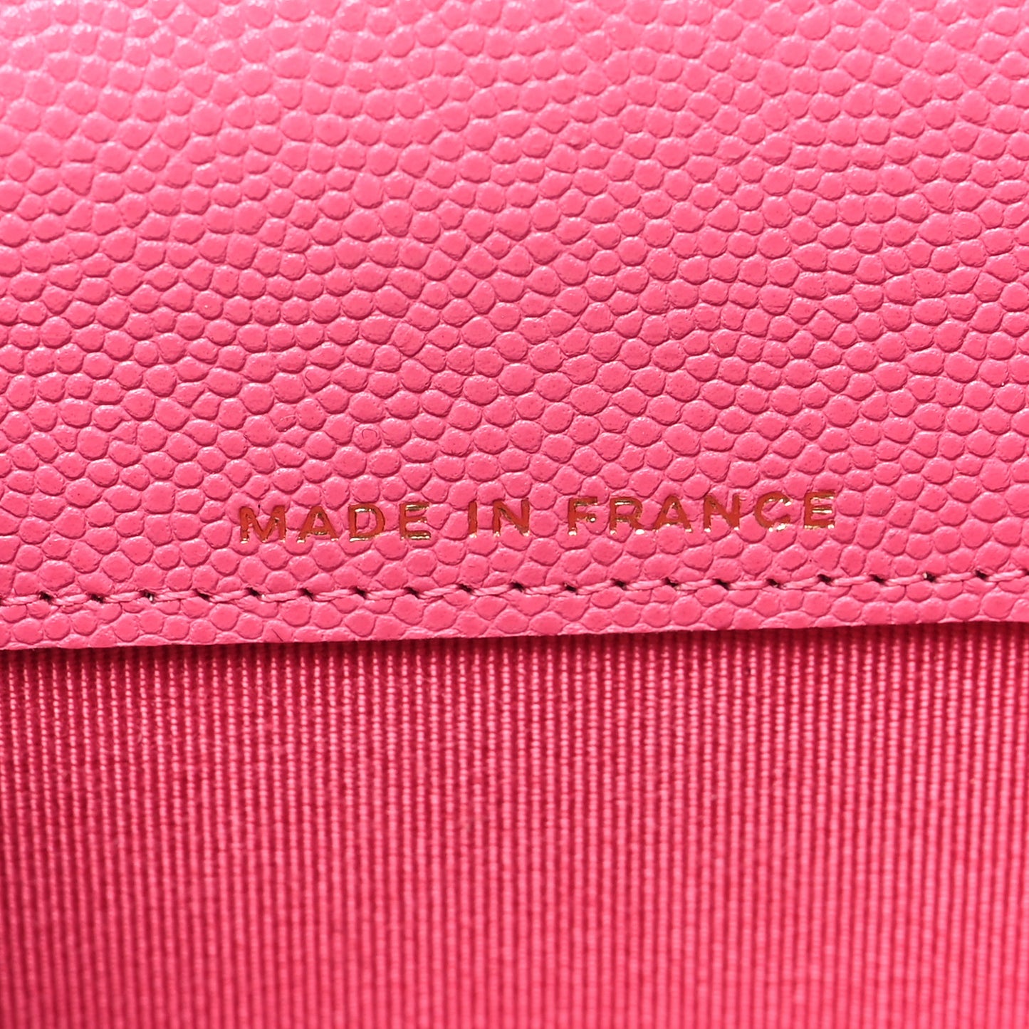 Caviar Quilted Flap Card Holder Wallet Pink