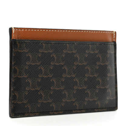 Celine Triomphe Canvas Card Holder Tan 3 of 6