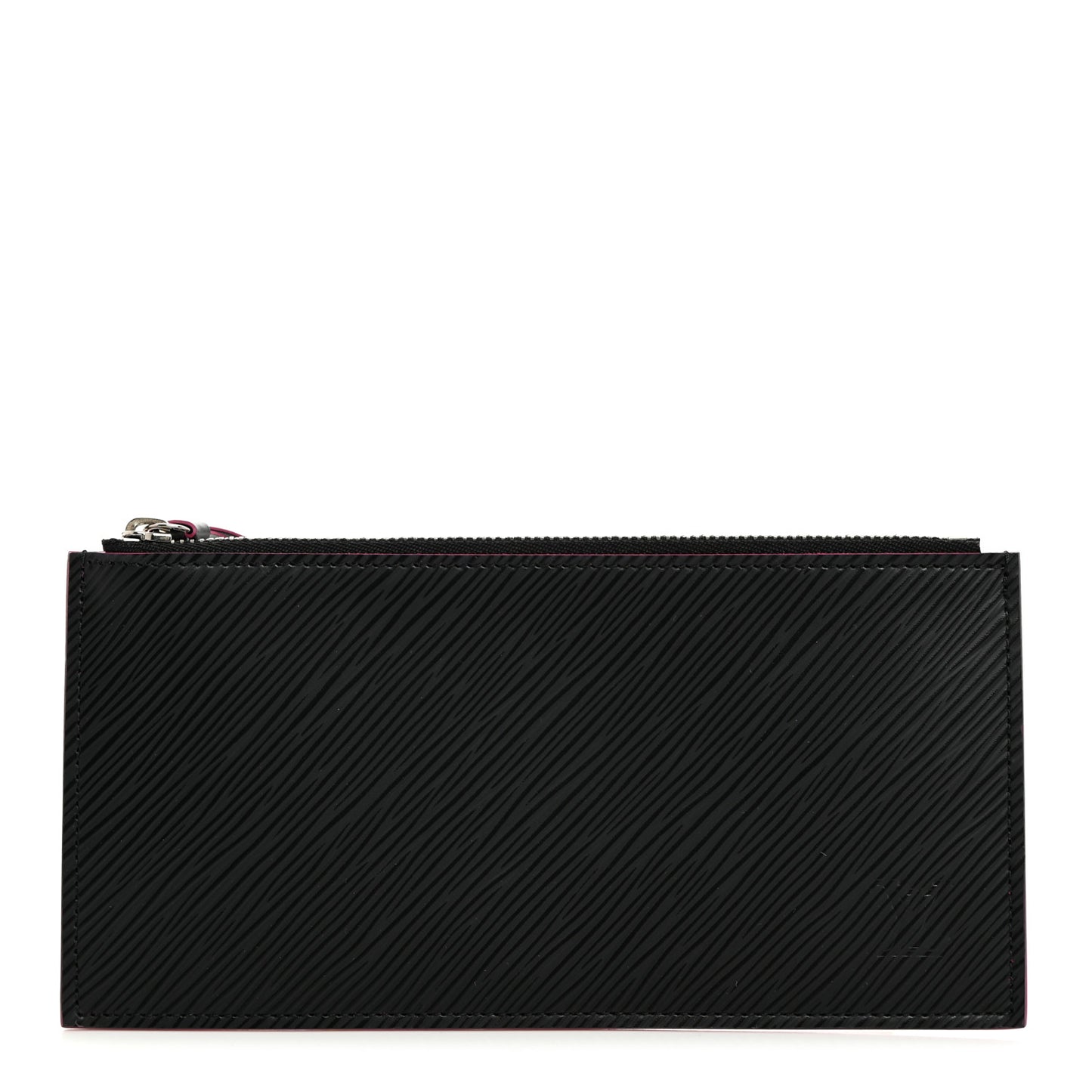 Epi Felicie Chain Wallet Zippered Insert Black Hot Pink