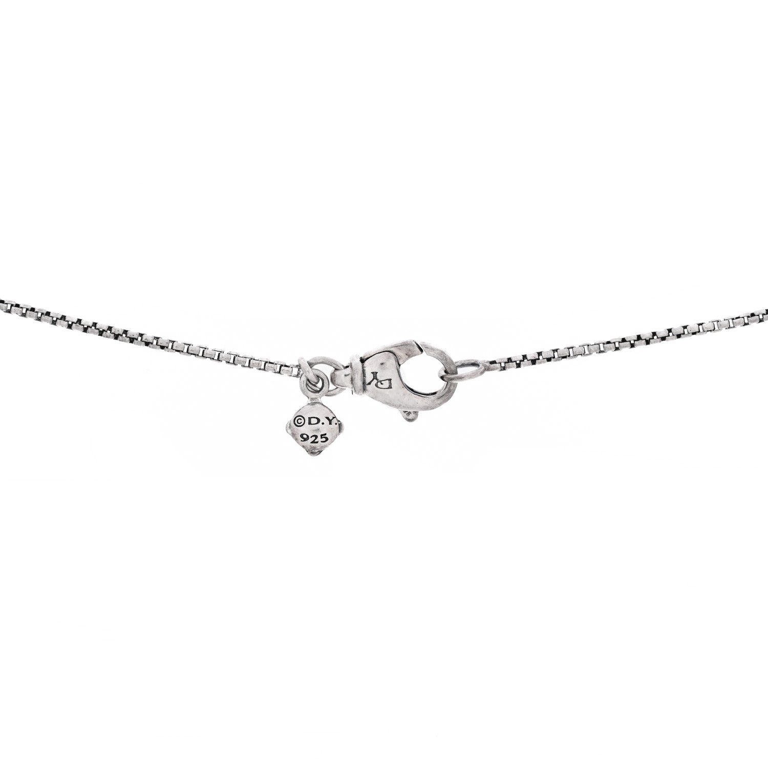 David Yurman Sterling Silver Diamond Prasiolite 10mm Petite Cable Wrap Pendant Necklace 4 of 5