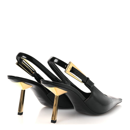 Saint Laurent Vitello Marilyn Lee 75 Slingback Pumps 38.5 Black 5 of 13