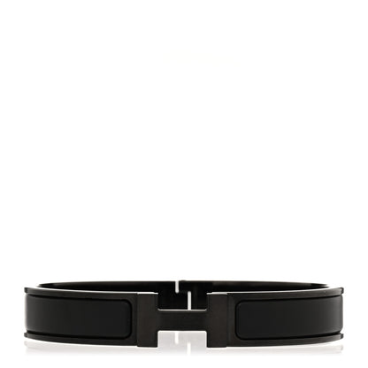 Hermes Matte Enamel Narrow Clic Clac HH Bracelet T6 So Black 1 of 5
