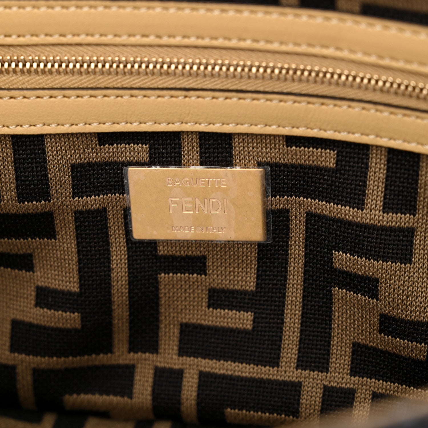 Fendi Raffia Vitello Grace FF Crochet Baguette Natural Black Paglia 6 of 9