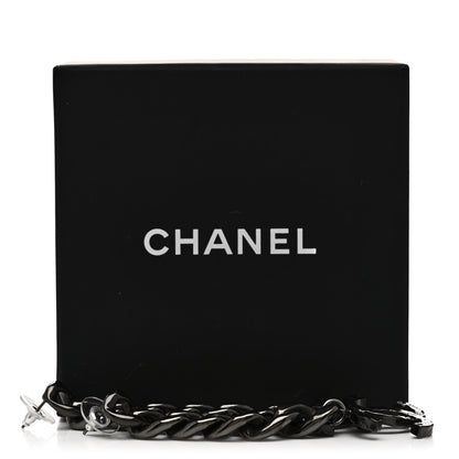 Chanel Metal CC Pick Drop Earrings Ruthenium 5 of 5