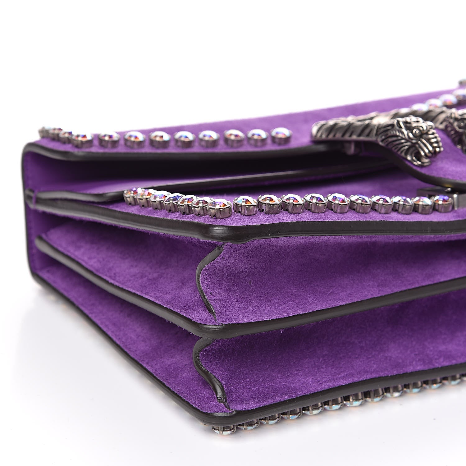 Gucci Suede Crystal Small Dionysus Shoulder Bag Bright Purple 10 of 11