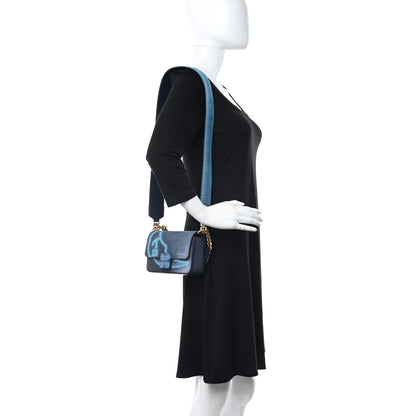 Givenchy x Chito Graffiti Effect Canvas Leather Small 4G Shoulder Bag Steel Blue 2 of 9