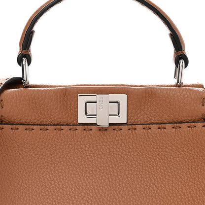 Fendi Cuoio Romano Selleria Bi-Color Mini Peekaboo Iconic Satchel Mou Milk 10 of 12