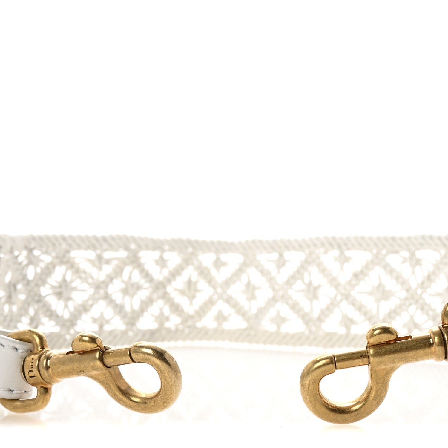 Christian Dior Raffia Woven Shoulder Strap White 3 of 5