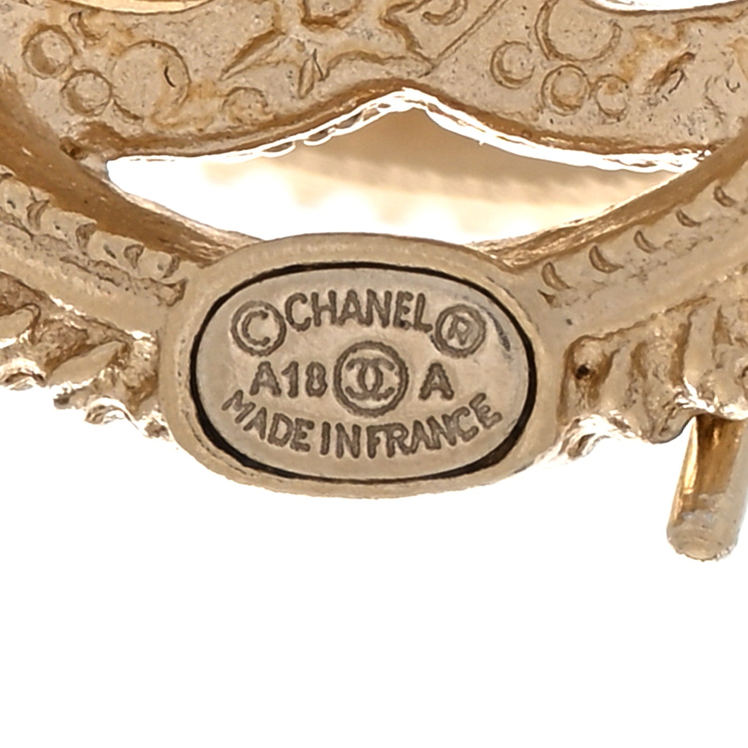 Chanel Pearl Crystal CC Round Earrings Gold 4 of 4
