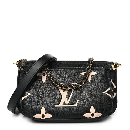 Louis Vuitton Empreinte Monogram Giant Multi Pochette Accessories Black Beige 1 of 12