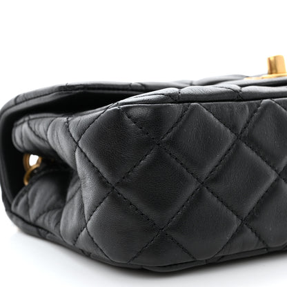Chanel Lambskin Quilted Mini Rectangular Pearl Crush Flap Black 9 of 11