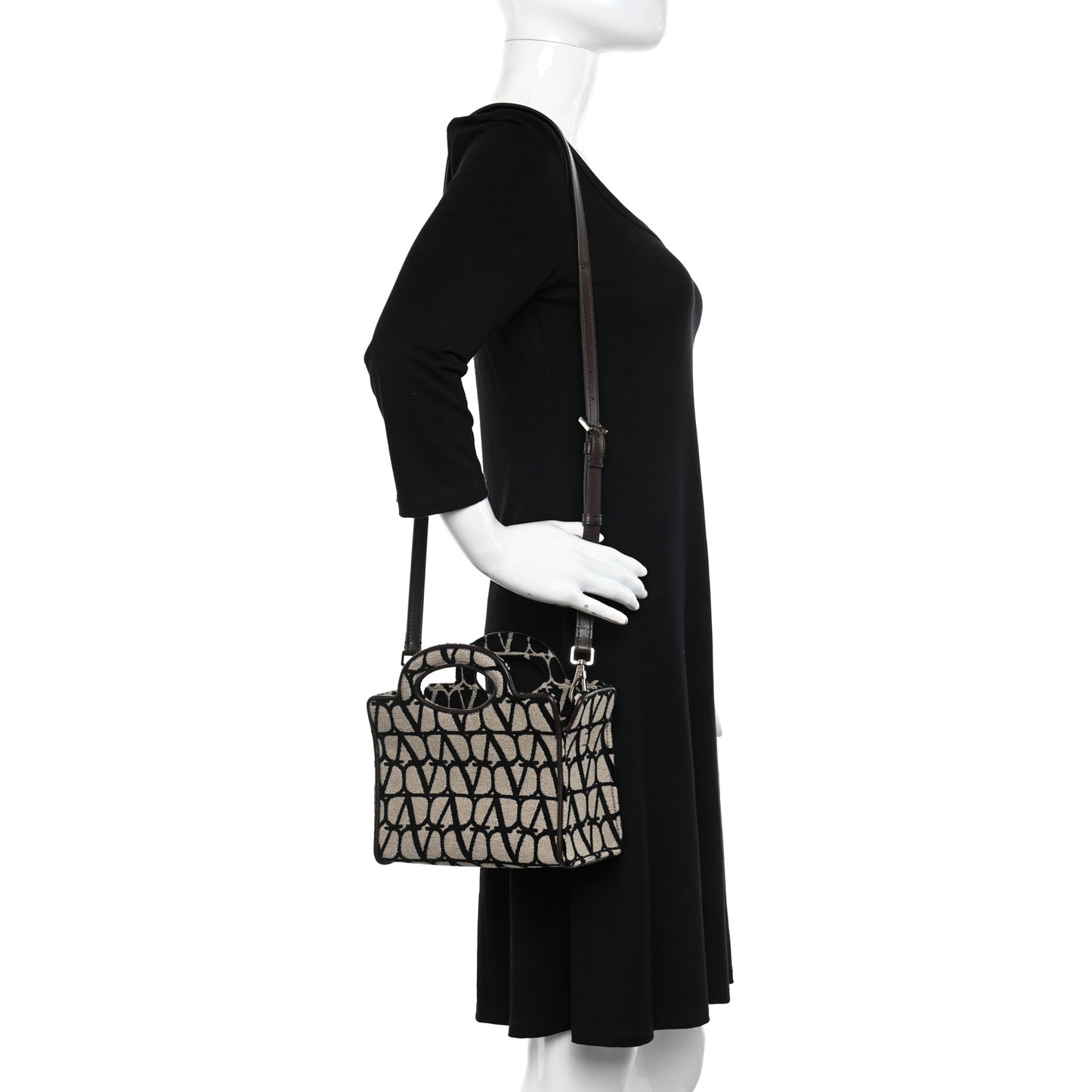 Toile Iconographe Goatskin Mini Le Troisieme Shopping Bag Naturale Black Fondant